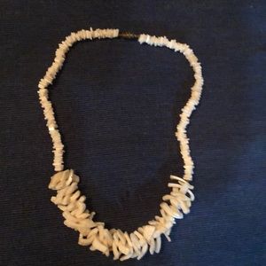 Vintage White Puka Bead Shell Necklace